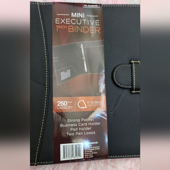 Mini Executive Leather Portfolio Folder, 1" Ring Binder and 250-Sheet Capacity - Picture 10 of 10